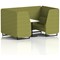 Brixworth 4 Seater Booth with Table, Black Legs, White/Black Table, Rivet Fabric, Olive Panels And Sofa