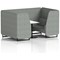 Brixworth 4 Seater Booth with Table, Black Legs, White/Black Table, Rivet Fabric, Prime Panels And Sofa