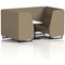 Brixworth 4 Seater Booth with Table, Black Legs, White/Black Table, Main Line Flax Fabric, Bank Panels And Sofa