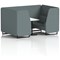 Brixworth 4 Seater Booth with Table, Black Legs, White/Black Table, Main Line Flax Fabric, Westminster Panels And Sofa