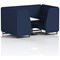 Brixworth 4 Seater Booth with Table, Black Legs, White/Black Table, Synergy Fabric, Alike Panels And Sofa