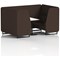 Brixworth 4 Seater Booth with Table, Black Legs, White/Black Table, Synergy Fabric, Wed Panels And Sofa