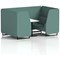 Brixworth 4 Seater Booth with Table, Black Legs, White/Black Table, Sumi Fabric, Handa Panels And Sofa