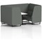 Brixworth 4 Seater Booth with Table, Black Legs, White/Black Table, Sumi Fabric, Kobe Panels And Sofa