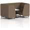 Brixworth 4 Seater Booth with Table, Black Legs, White/Black Table, Sumi Fabric, Osaka Panels And Sofa