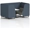Brixworth 4 Seater Booth with Table, Black Legs, White/Black Table, Rivet Fabric, Crucible Panels And Prime Sofa