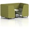 Brixworth 4 Seater Booth with Table, Black Legs, White/Black Table, Rivet Fabric, Olive Panels And Burnish Sofa