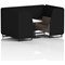 Brixworth 4 Seater Booth with Table, Black Legs, White/Black Table, X2 Fabric, Diameter Panels And Theory Sofa