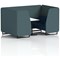 Brixworth 4 Seater Booth with Table, Black Legs, White/Black Table, X2 Fabric, Polygon Panels And Calculus Sofa