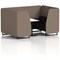 Brixworth 4 Seater Booth with Table, Black Legs, White/Black Table, X2 Fabric, Theory Panels And Diameter Sofa