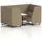 Brixworth 4 Seater Booth with Table, Black Legs, White/Black Table, Main Line Flax Fabric, Bank Panels And Upminster Sofa