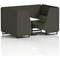 Brixworth 4 Seater Booth with Table, Black Legs, White/Black Table, Main Line Flax Fabric, Temple Panels And Monument Sofa