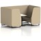 Brixworth 4 Seater Booth with Table, Black Legs, White/Black Table, Main Line Flax Fabric, Upminster Panels And Bank Sofa