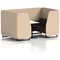 Brixworth 4 Seater Booth with Table, Black Legs, White/Black Table, Synergy Fabric, Affix Panels And Wed Sofa