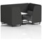 Brixworth 4 Seater Booth with Table, Black Legs, White/Black Table, Synergy Fabric, Mix Panels And Partner Sofa