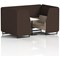 Brixworth 4 Seater Booth with Table, Black Legs, White/Black Table, Synergy Fabric, Wed Panels And Affix Sofa