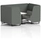 Brixworth 4 Seater Booth with Table, Black Legs, White/Black Table, Sumi Fabric, Kobe Panels And Tokyo Sofa