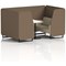 Brixworth 4 Seater Booth with Table, Black Legs, White/Black Table, Sumi Fabric, Osaka Panels And Zen Sofa