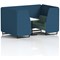 Brixworth 4 Seater Booth with Table, Black Legs, White/Black Table, Sumi Fabric, Uto Panels And Handa Sofa
