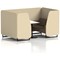 Brixworth 4 Seater Booth with Table, Black Legs, White/Black Table, Sumi Fabric, Zen Panels And Osaka Sofa