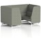 Brixworth 4 Seater Booth, White Legs, Rivet Fabric, Vitreous Panels And Sofa