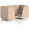 Brixworth 4 Seater Booth, White Legs, Synergy Fabric, Affix Panels And Sofa