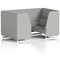 Brixworth 4 Seater Booth, White Legs, Sumi Fabric, Tokyo Panels And Sofa