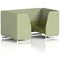 Brixworth 4 Seater Booth, White Legs, Rivet Fabric, Burnish Panels And Olive Sofa