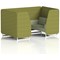 Brixworth 4 Seater Booth, White Legs, Rivet Fabric, Olive Panels And Burnish Sofa