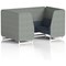 Brixworth 4 Seater Booth, White Legs, Rivet Fabric, Prime Panels And Crucible Sofa