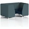 Brixworth 4 Seater Booth, White Legs, X2 Fabric, Polygon Panels And Calculus Sofa