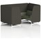 Brixworth 4 Seater Booth, White Legs, Main Line Flax Fabric, Temple Panels And Monument Sofa