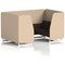 Brixworth 4 Seater Booth, White Legs, Synergy Fabric, Affix Panels And Wed Sofa