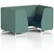 Brixworth 4 Seater Booth, White Legs, Sumi Fabric, Handa Panels And Uto Sofa