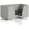 Brixworth 4 Seater Booth, White Legs, Sumi Fabric, Tokyo Panels And Kobe Sofa