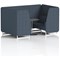 Brixworth 4 Seater Booth with Table, White Legs, Black/Silver Table, Rivet Fabric, Crucible Panels And Sofa