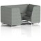 Brixworth 4 Seater Booth with Table, White Legs, Black/Silver Table, Rivet Fabric, Prime Panels And Sofa