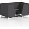 Brixworth 4 Seater Booth with Table, White Legs, Black/Silver Table, X2 Fabric, Arithmetic Panels And Sofa