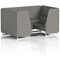 Brixworth 4 Seater Booth with Table, White Legs, Black/Silver Table, X2 Fabric, Number Panels And Sofa