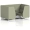Brixworth 4 Seater Booth with Table, White Legs, Black/Silver Table, Main Line Flax Fabric, Newbury Panels And Sofa
