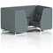 Brixworth 4 Seater Booth with Table, White Legs, Black/Silver Table, Main Line Flax Fabric, Westminster Panels And Sofa