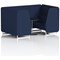Brixworth 4 Seater Booth with Table, White Legs, Black/Silver Table, Synergy Fabric, Alike Panels And Sofa