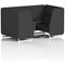 Brixworth 4 Seater Booth with Table, White Legs, Black/Silver Table, Synergy Fabric, Mix Panels And Sofa