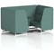 Brixworth 4 Seater Booth with Table, White Legs, Black/Silver Table, Sumi Fabric, Handa Panels And Sofa