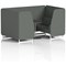 Brixworth 4 Seater Booth with Table, White Legs, Black/Silver Table, Sumi Fabric, Kobe Panels And Sofa