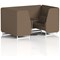 Brixworth 4 Seater Booth with Table, White Legs, Black/Silver Table, Sumi Fabric, Osaka Panels And Sofa