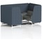 Brixworth 4 Seater Booth with Table, White Legs, Black/Silver Table, Rivet Fabric, Crucible Panels And Prime Sofa