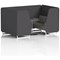 Brixworth 4 Seater Booth with Table, White Legs, Black/Silver Table, X2 Fabric, Arithmetic Panels And Number Sofa