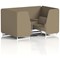 Brixworth 4 Seater Booth with Table, White Legs, Black/Silver Table, Main Line Flax Fabric, Bank Panels And Upminster Sofa