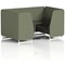 Brixworth 4 Seater Booth with Table, White Legs, Black/Silver Table, Main Line Flax Fabric, Monument Panels And Temple Sofa